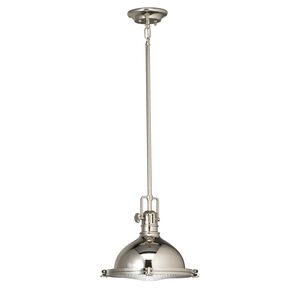 Hatteras Bay 1 Light 12 inch Polished Nickel Pendant Ceiling Light