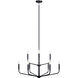 Madden 9 Light Black Chandelier Ceiling Light, 2 Tier