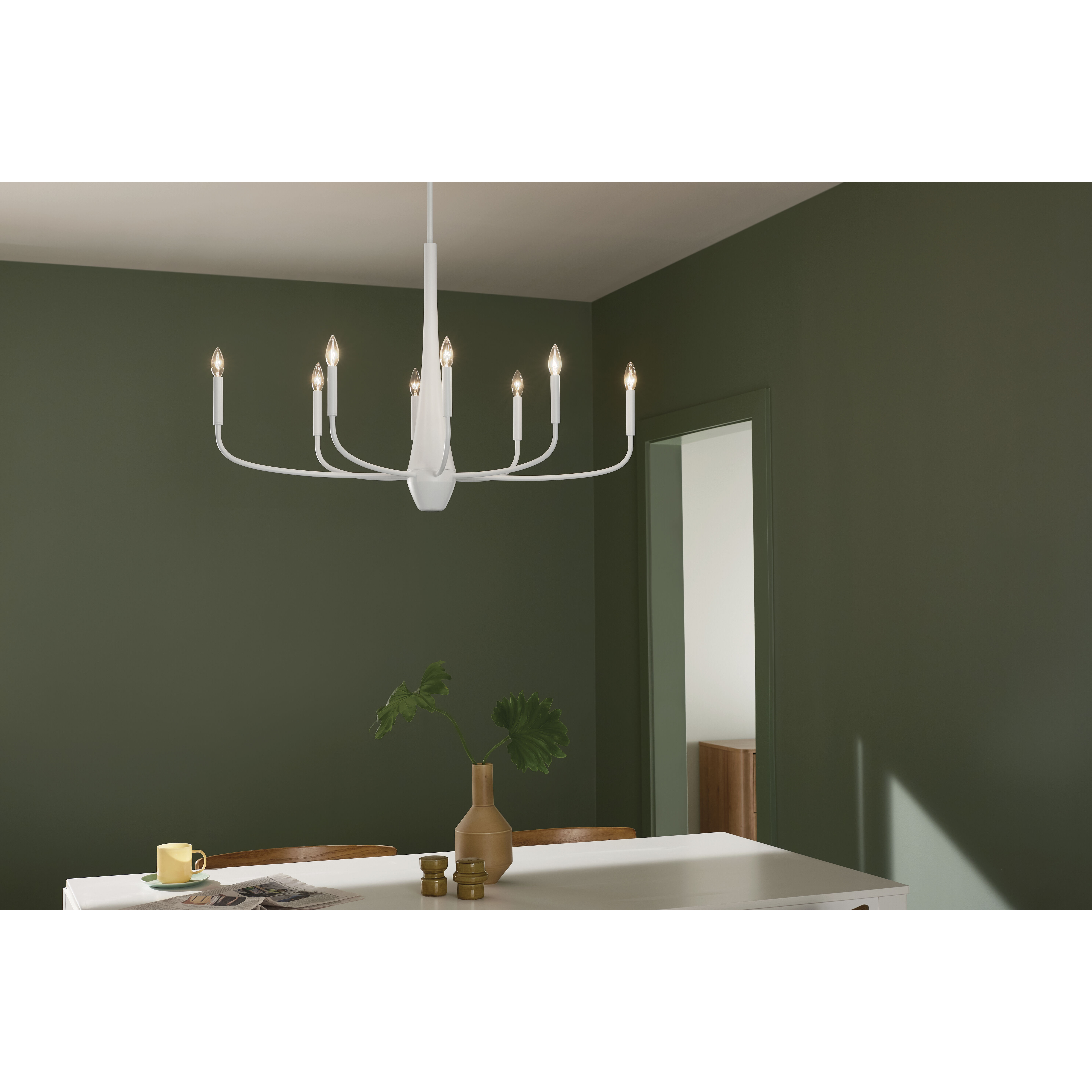 Deela LED 18.5 inch White Oval Chandelier Ceiling Light