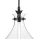 Laria 1 Light Black Pendant Ceiling Light in Clear