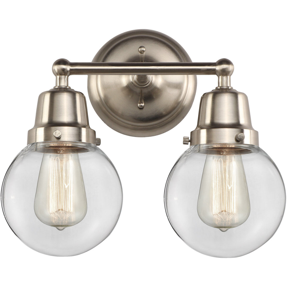 Aditi Beacon 2 Light 14 inch Brushed Satin Nickel Bath Vanity Light Wall Light, Aditi