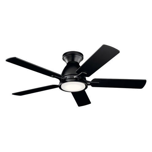 Arvada 44 inch Satin Black with Weathered White Walnut Blades Ceiling Fan