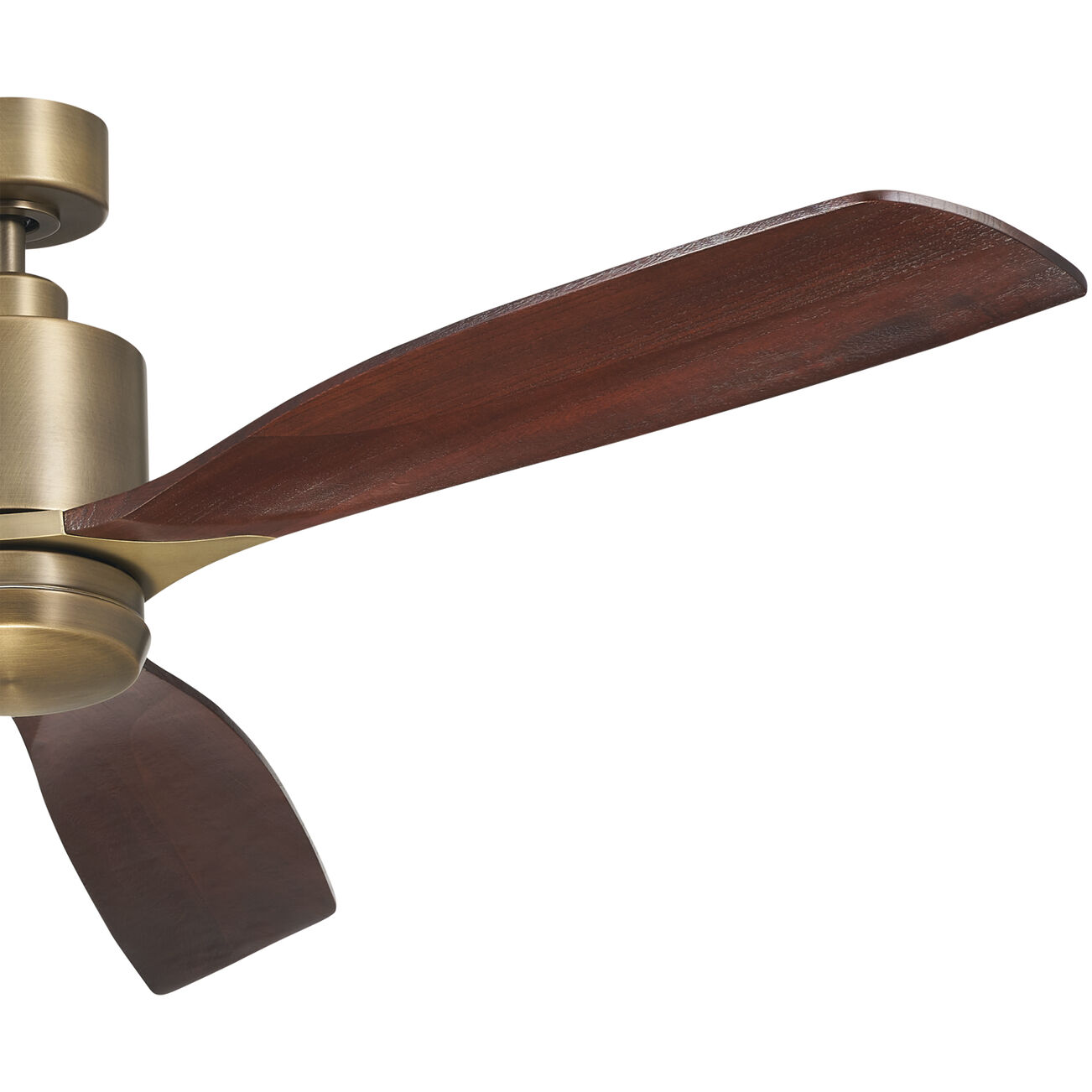 Ridley 60 inch Brushed Natural Brass with Weathered White Walnut/Weathered White Walnut Blades Ceiling Fan
