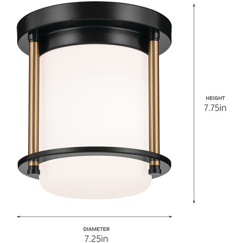 Brit LED 7.25 inch Black and Champagne Bronze Flush Mount Ceiling Light in Champagne Bronze with Black