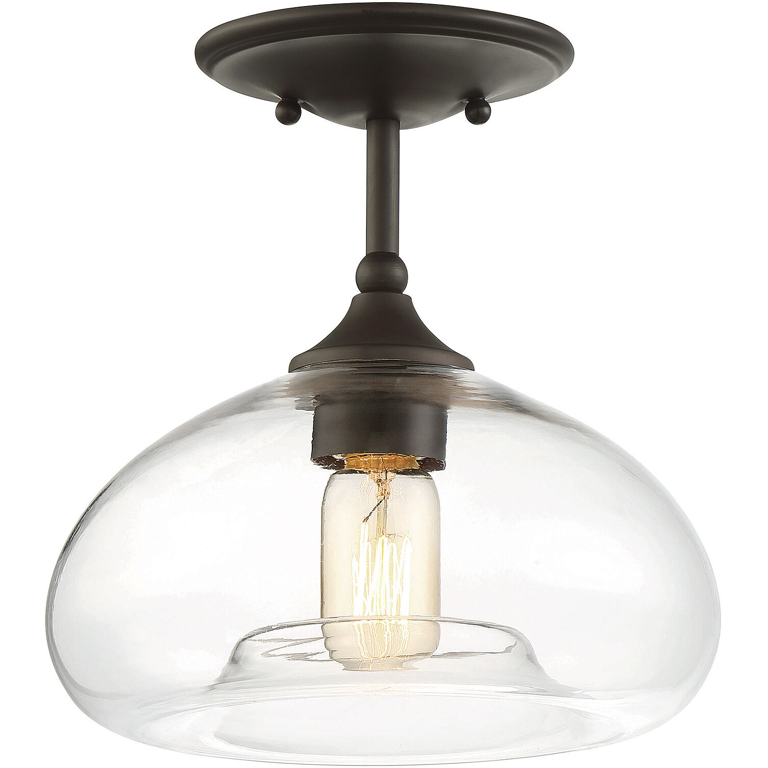Modern 1 Light 10.75 inch Semi-Flush Mount