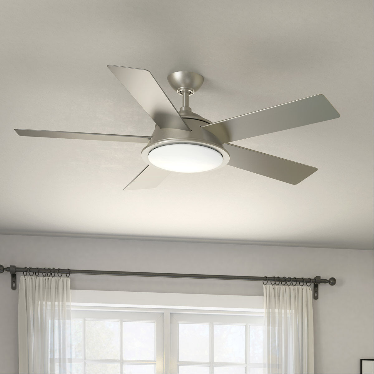 Verdi 56 inch Brushed Nickel with Silver Blades Ceiling Fan
