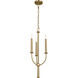 Florence 3 Light 11.25 inch Brushed Natural Brass Chandelier Ceiling Light