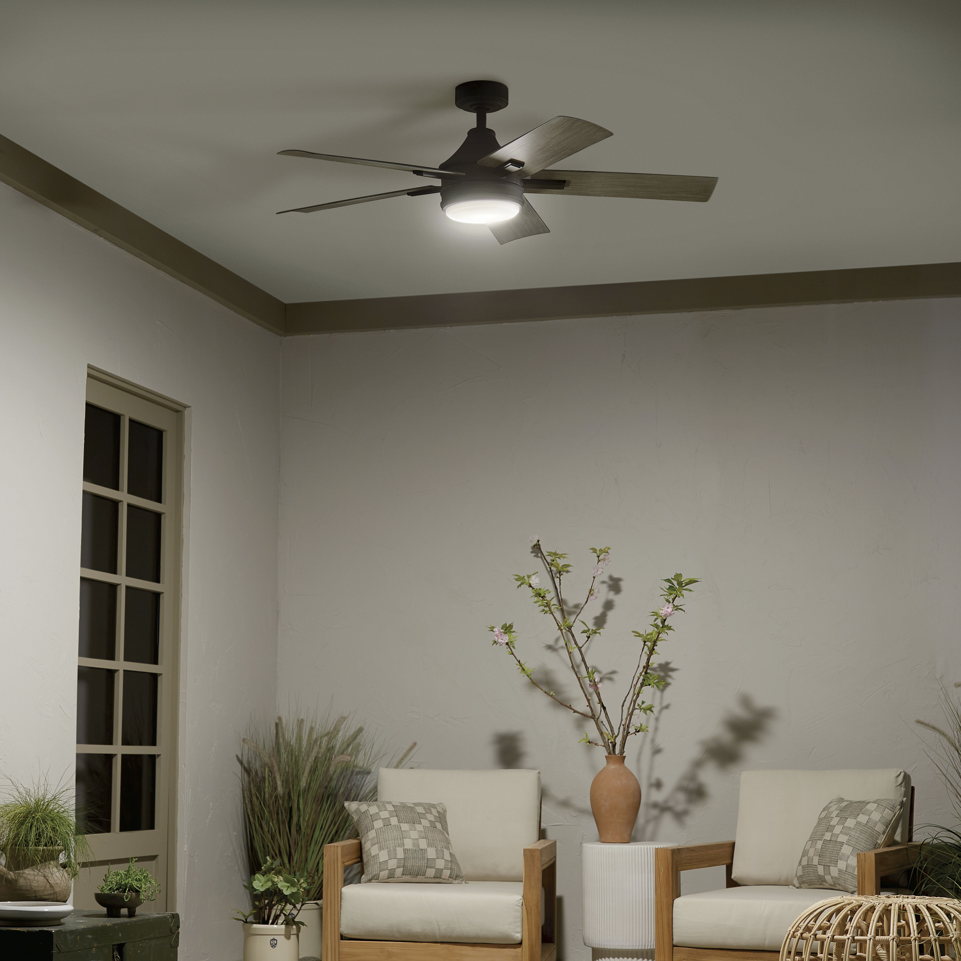 Tide 52 inch Olde Bronze with Weathered Medium Oak Blades Ceiling Fan