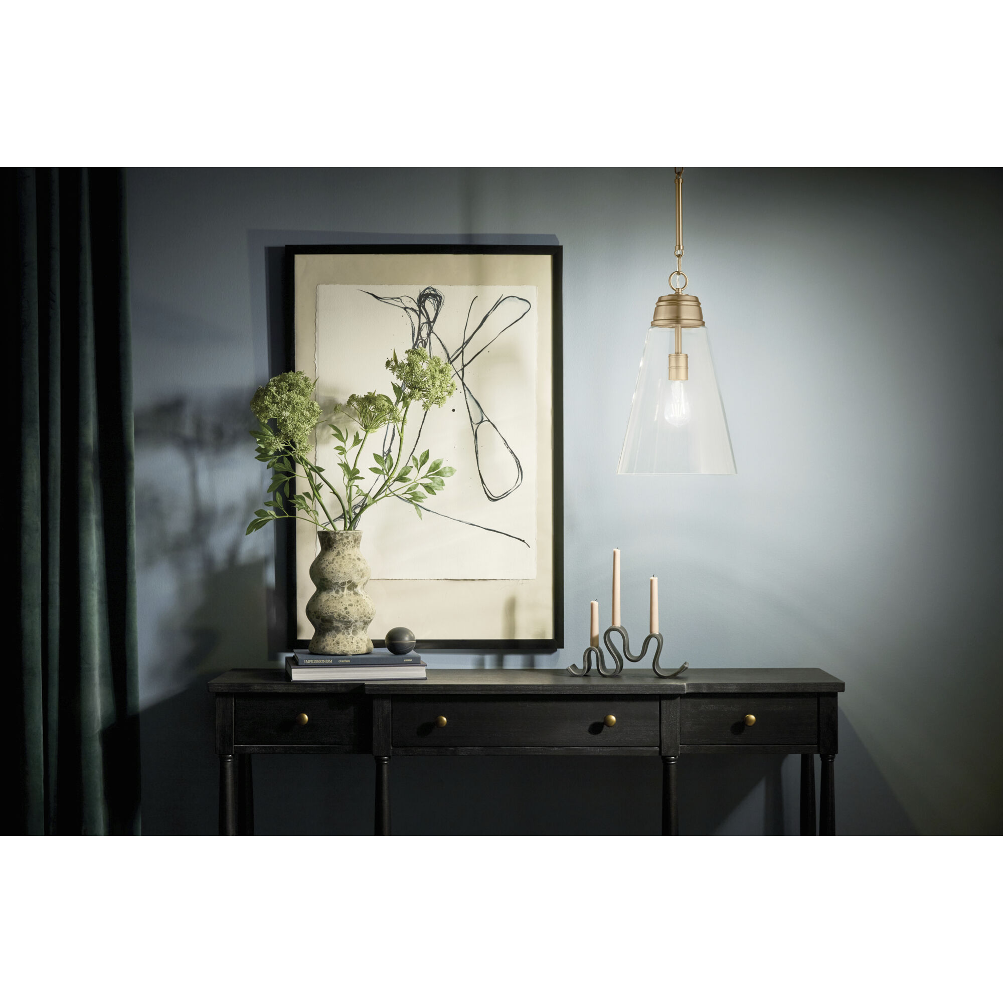 Marsailli 1 Light Champagne Bronze Pendant Ceiling Light, Medium