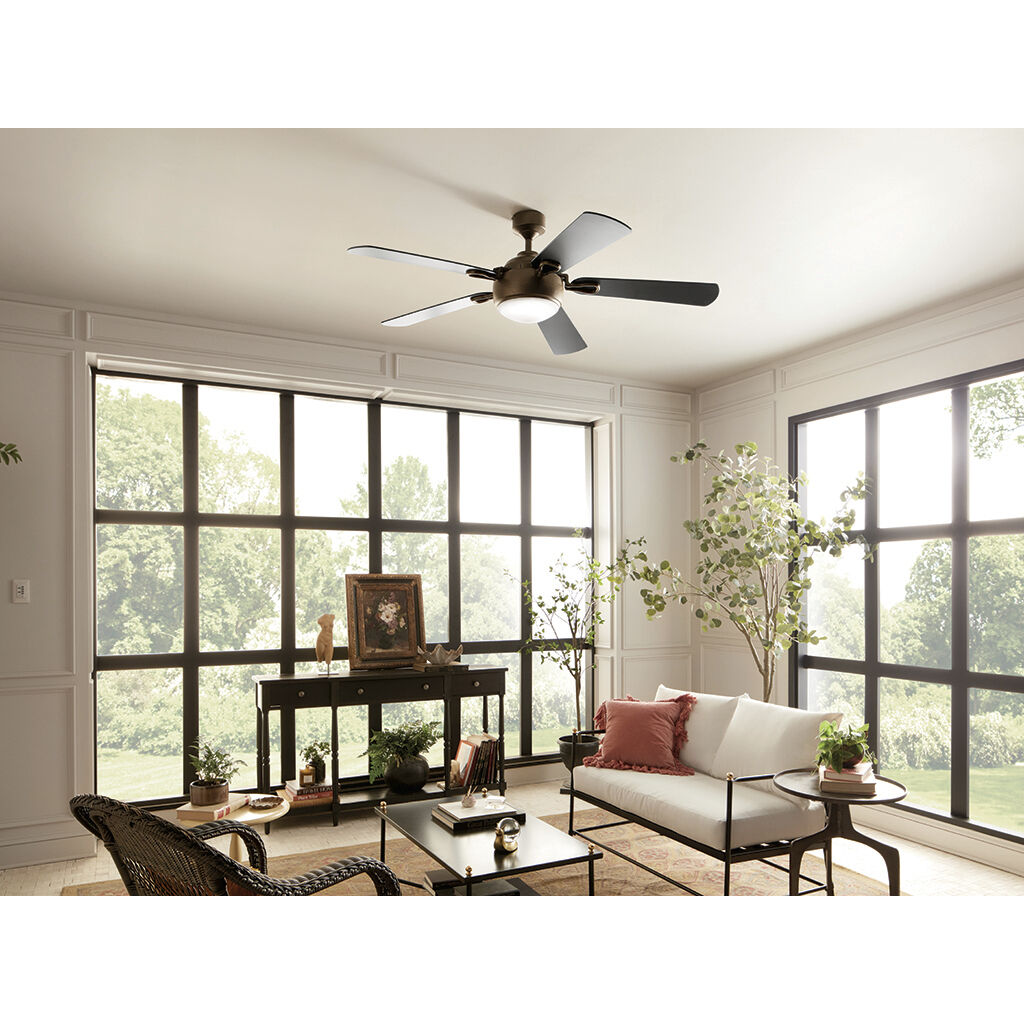 Humble 60 inch Character Bronze with Black Blades Ceiling Fan