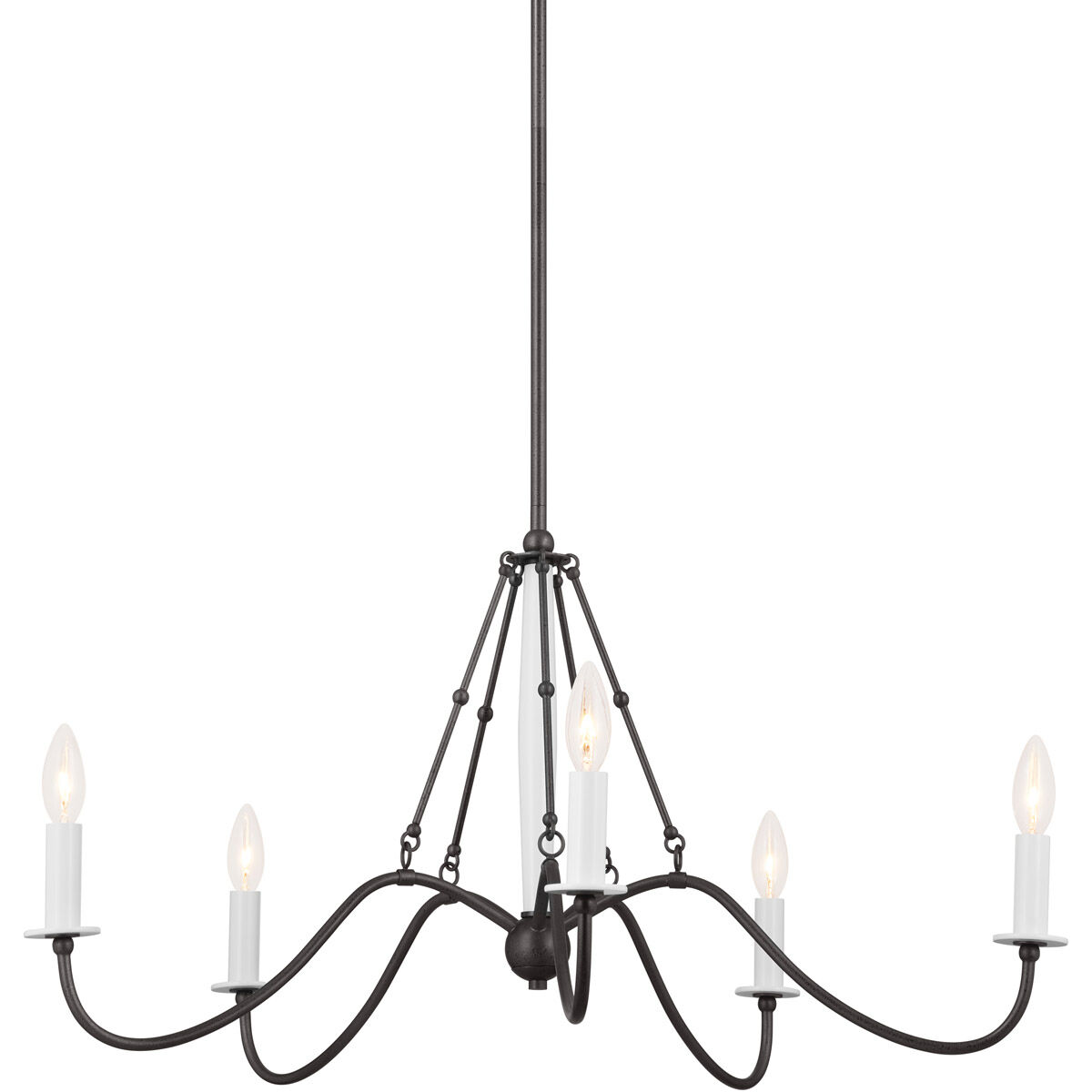 Homestead Freesia 5 Light 31 inch Anvil Iron Chandelier Ceiling Light, Freesia