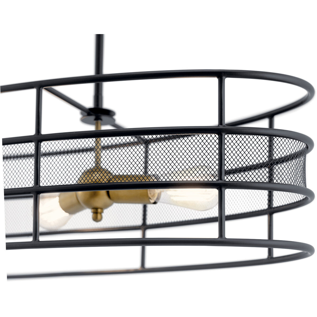 Piston 4 Light 12 inch Black Chandelier Oval Pendant Ceiling Light, Oval