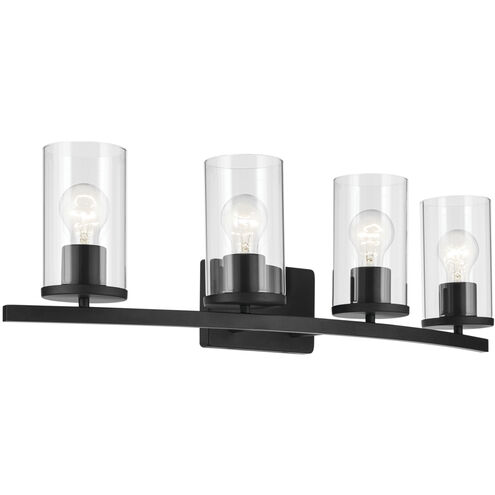 Crosby 4 Light 31.25 inch Black Bath Light Wall Light