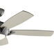 Geno 54 inch Satin Black with Silver Blades Ceiling Fan