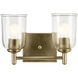 Shailene 2 Light 12.5 inch Natural Brass Bath Light Wall Light