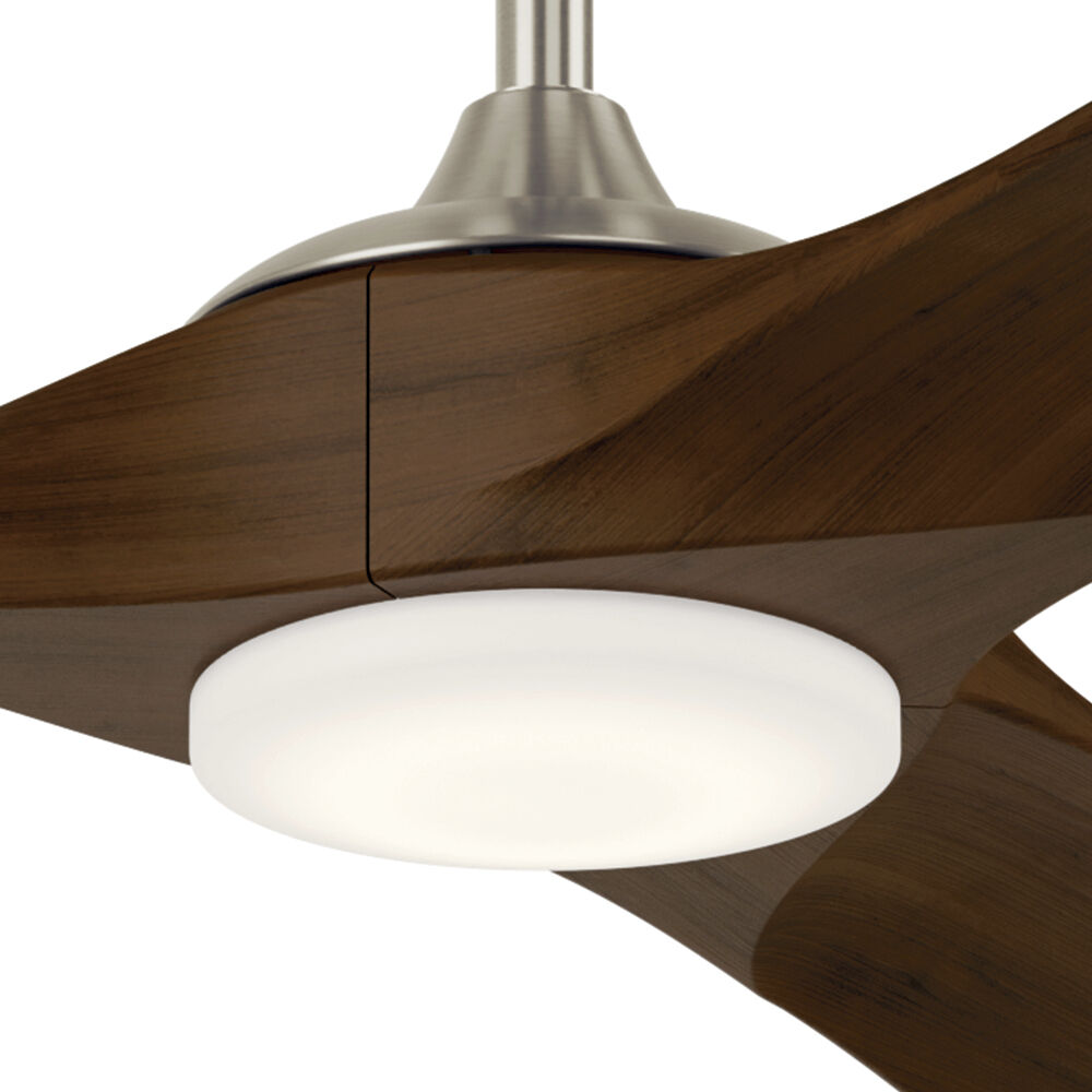 Mylo 70 inch Painted Brushed Nickel with Natural Walnut Blades Ceiling Fan