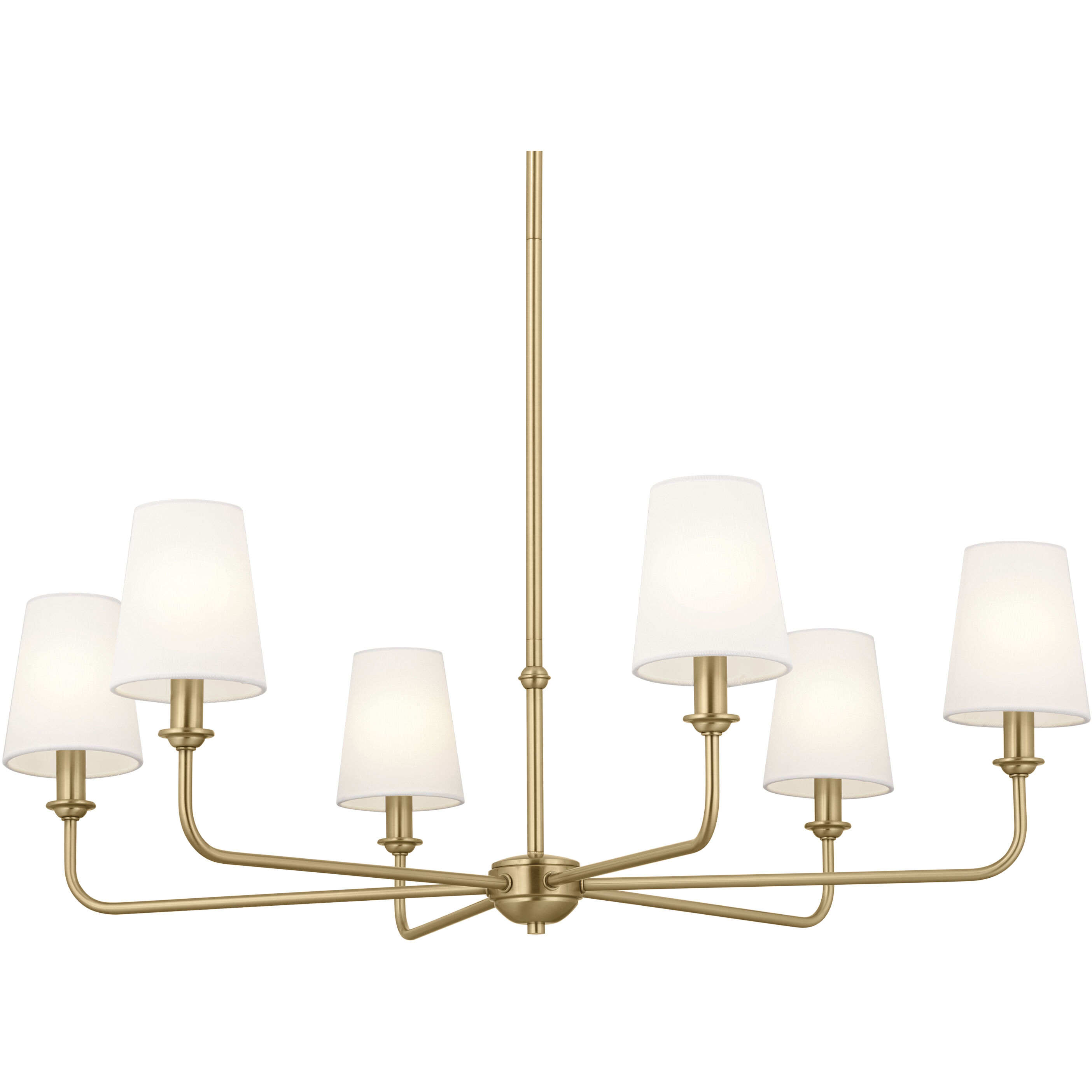 Pallas 6 Light 32.25 inch Brushed Natural Brass Chandelier Ceiling Light