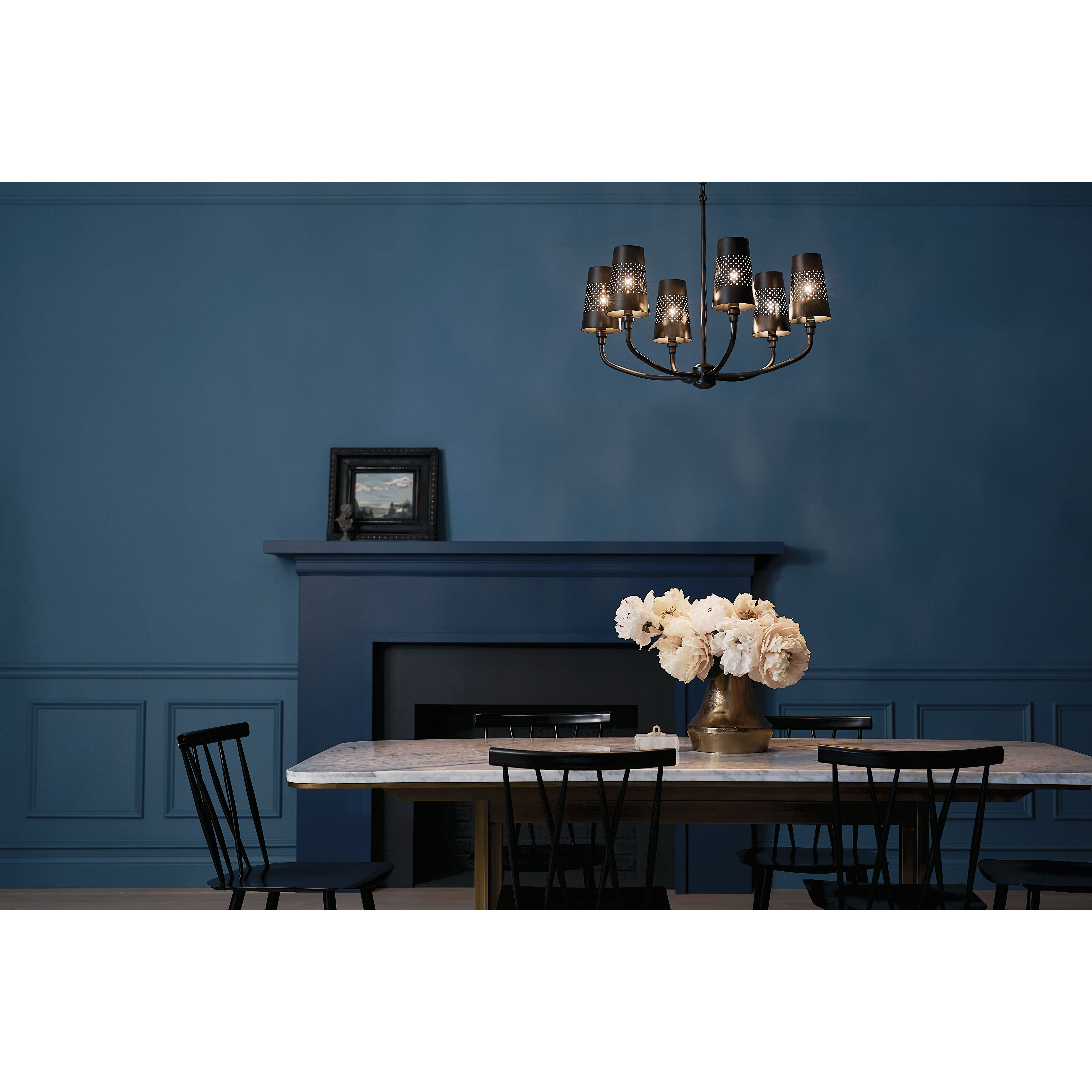 Adeena 6 Light 26.75 inch Black Chandelier Ceiling Light
