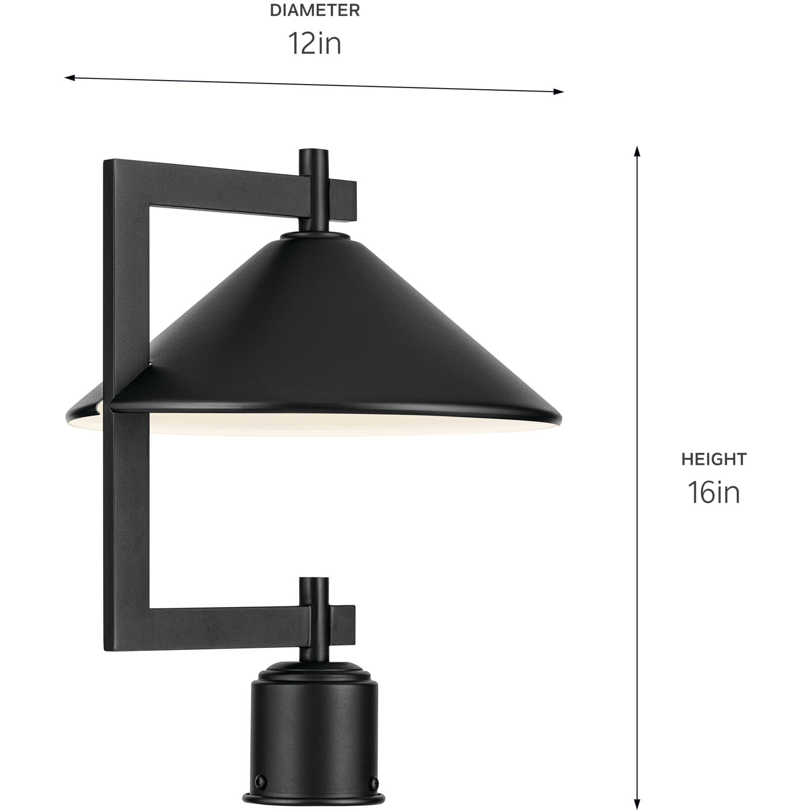 Ripley 1 Light 16 inch Black Outdoor Post Lantern