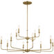 Pallas 12 Light 42.75 inch Brushed Natural Brass Chandelier Ceiling Light