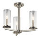 Crosby 3 Light 18 inch Brushed Nickel Chandelier/Semi Flush Ceiling Light