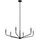 Madden 6 Light Black Chandelier Ceiling Light, 1 Tier Large