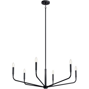 Madden 6 Light Black Chandelier Ceiling Light, 1 Tier Large