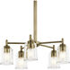 Shailene 5 Light Natural Brass Chandelier Ceiling Light in Clear