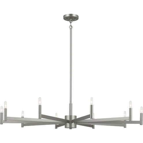 Erzo 10 Light Satin Nickel Chandelier Ceiling Light, Large