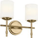 Ali 2 Light 14 inch Brushed Natural Brass Bath Vanity Light Wall Light