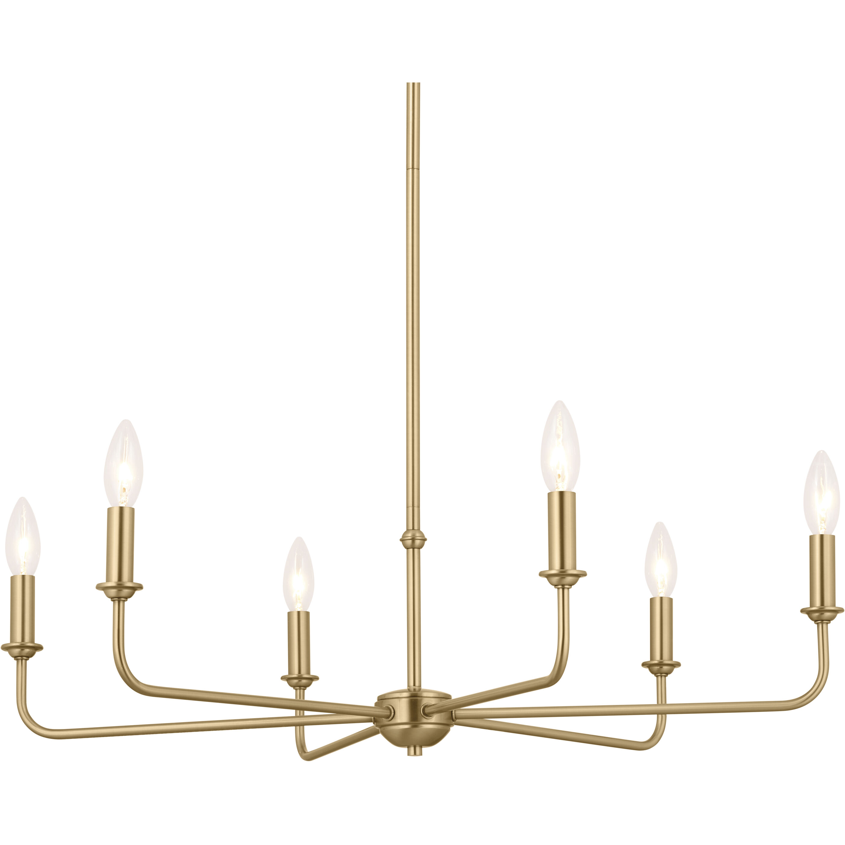 Pallas 6 Light 32.25 inch Brushed Natural Brass Chandelier Ceiling Light