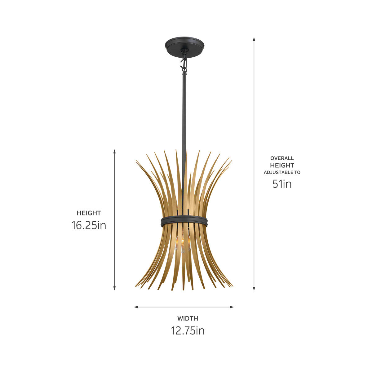 Homestead Baile 1 Light 12.75 inch Black Pendant Ceiling Light