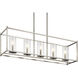 Crosby 5 Light 10 inch Brushed Nickel Chandelier Linear Ceiling Light, Single