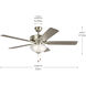 Basics Pro Select 52 inch Brushed Nickel with Walnut Blades Ceiling Fan