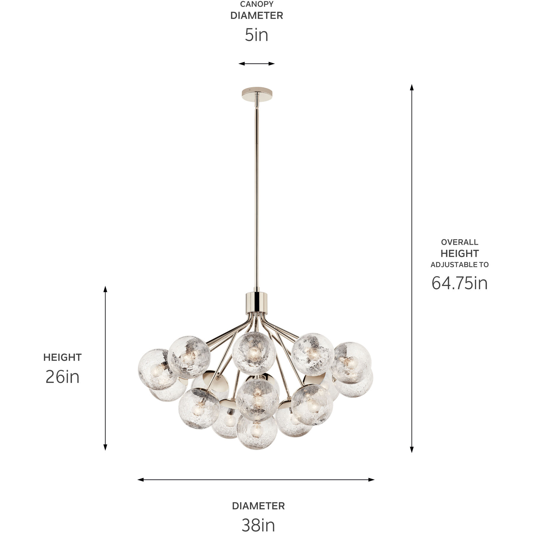 Silvarious 16 Light Polished Nickel Chandelier/Semi Flush Ceiling Light