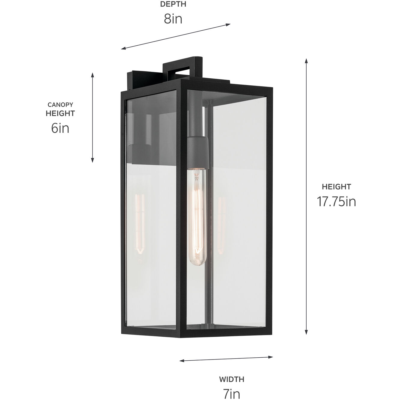 Branner 1 Light 17.75 inch Black Textured Outdoor Wall, Medium