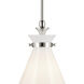 Laria 1 Light Polished Nickel Pendant Ceiling Light in Opal