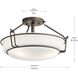 Alkire 3 Light 17 inch Olde Bronze Semi Flush Light Ceiling Light