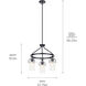 Everett 3 Light 22.75 inch Black Chandelier Ceiling Light, Medium