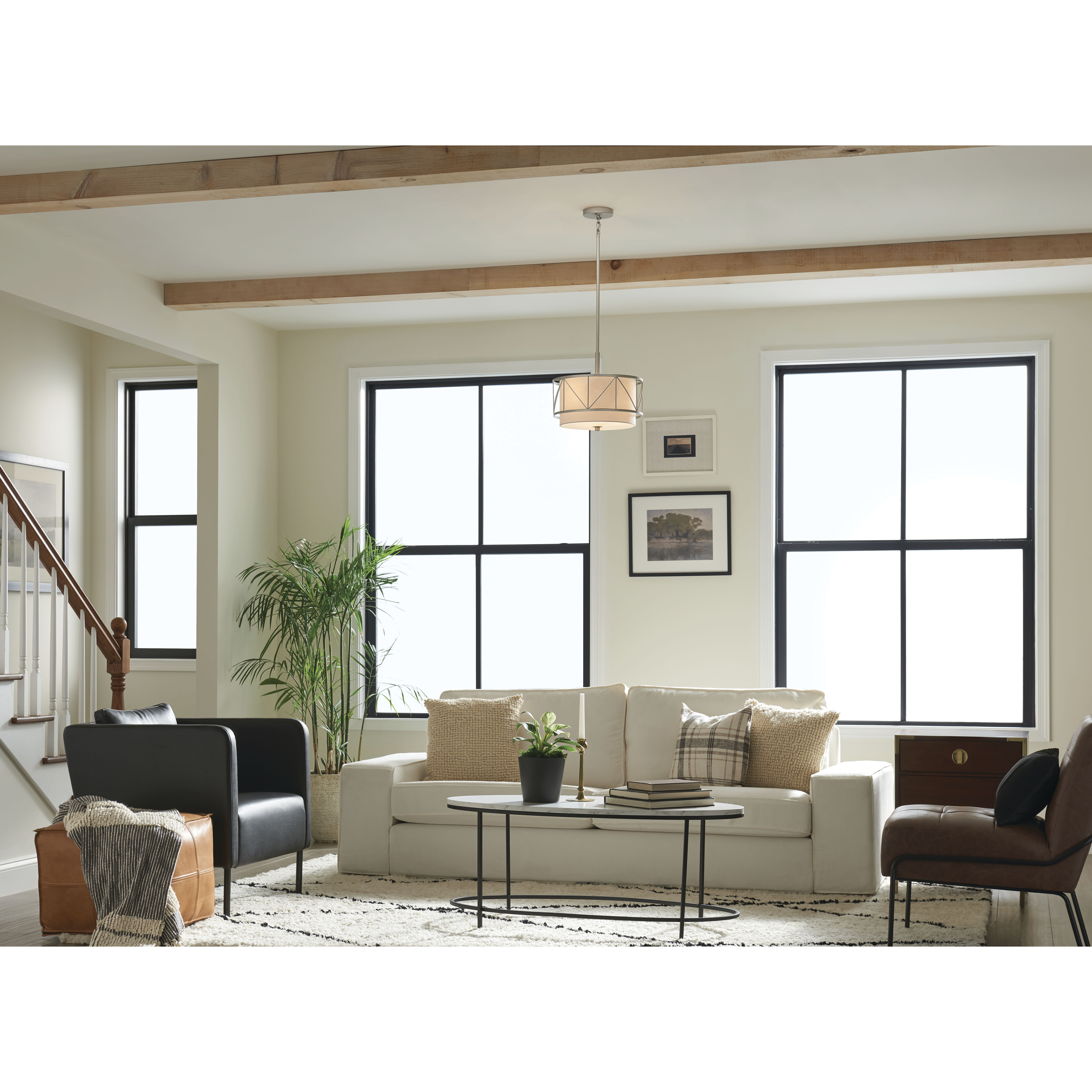 Birkleigh 3 Light 14 inch Satin Nickel Flush Mount Ceiling Light