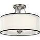 Lacey 3 Light 15 inch Antique Pewter Semi Flush Light Ceiling Light