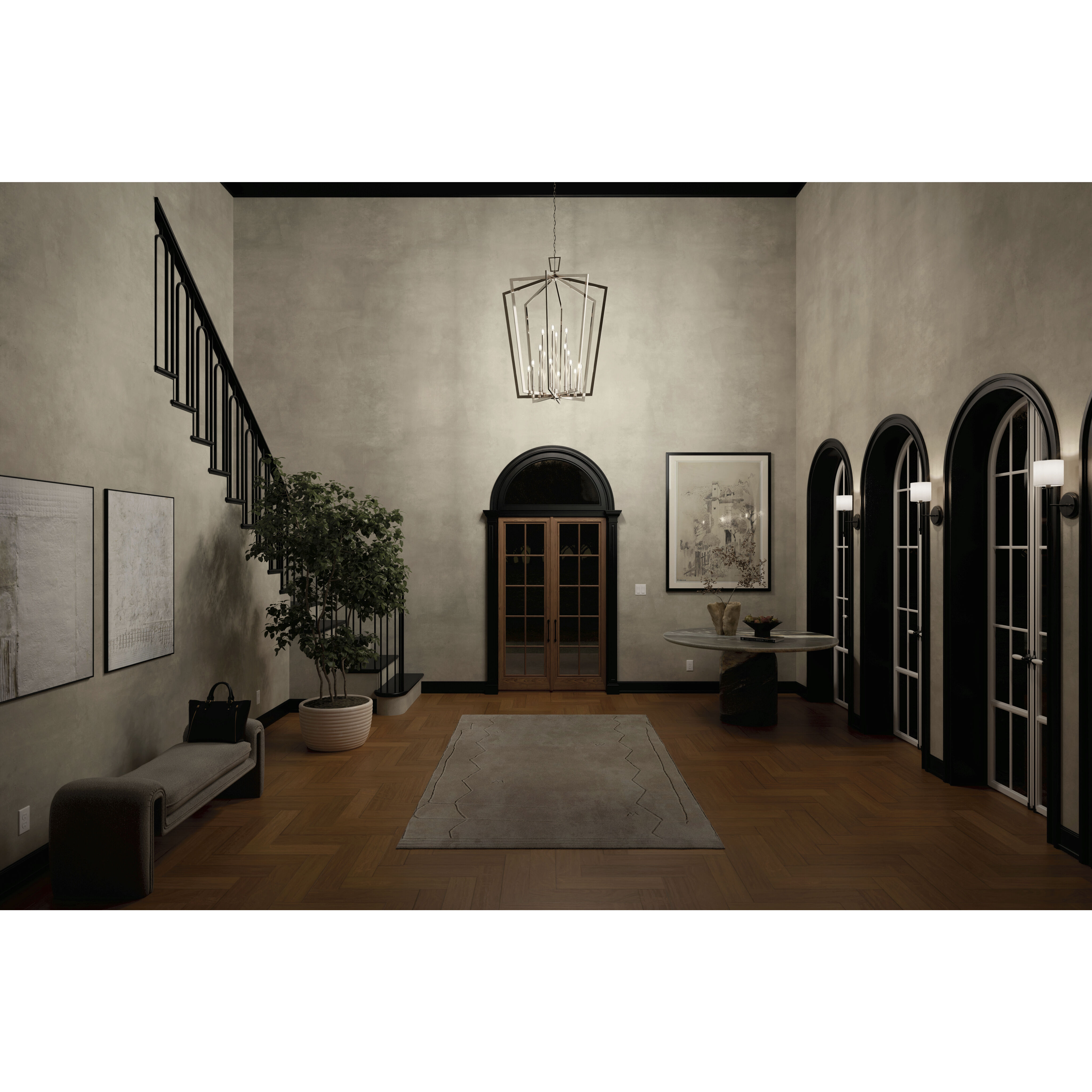 Abbotswell 16 Light Polished Nickel Pendant Ceiling Light