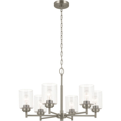 Winslow 6 Light Brushed Nickel Chandelier Ceiling Light, Large