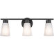Stamos 3 Light 22 inch Black Bath Vanity Light Wall Light, 3 Arm