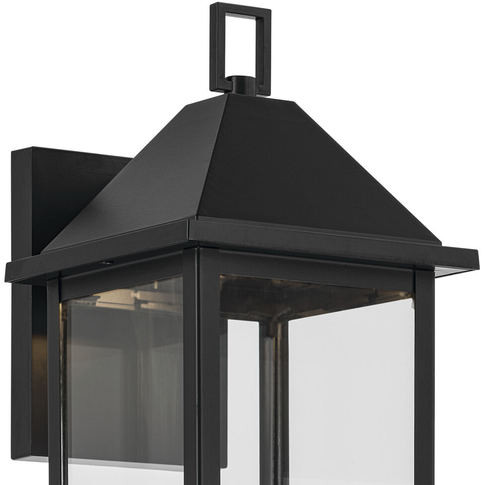 Prin 1 Light 16.75 inch Black Outdoor Wall Light, Medium