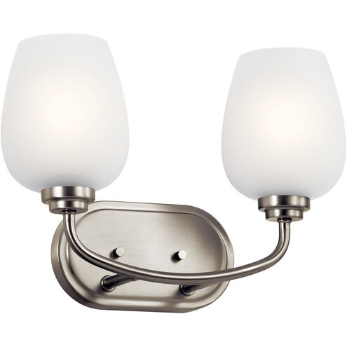 Valserrano 2 Light 15 inch Brushed Nickel Wall Mt Bath 2 Arm Wall Light