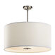 Independence 3 Light 24 inch Brushed Nickel Pendant/Semi Flush Ceiling Light in Satin Etched Tempered