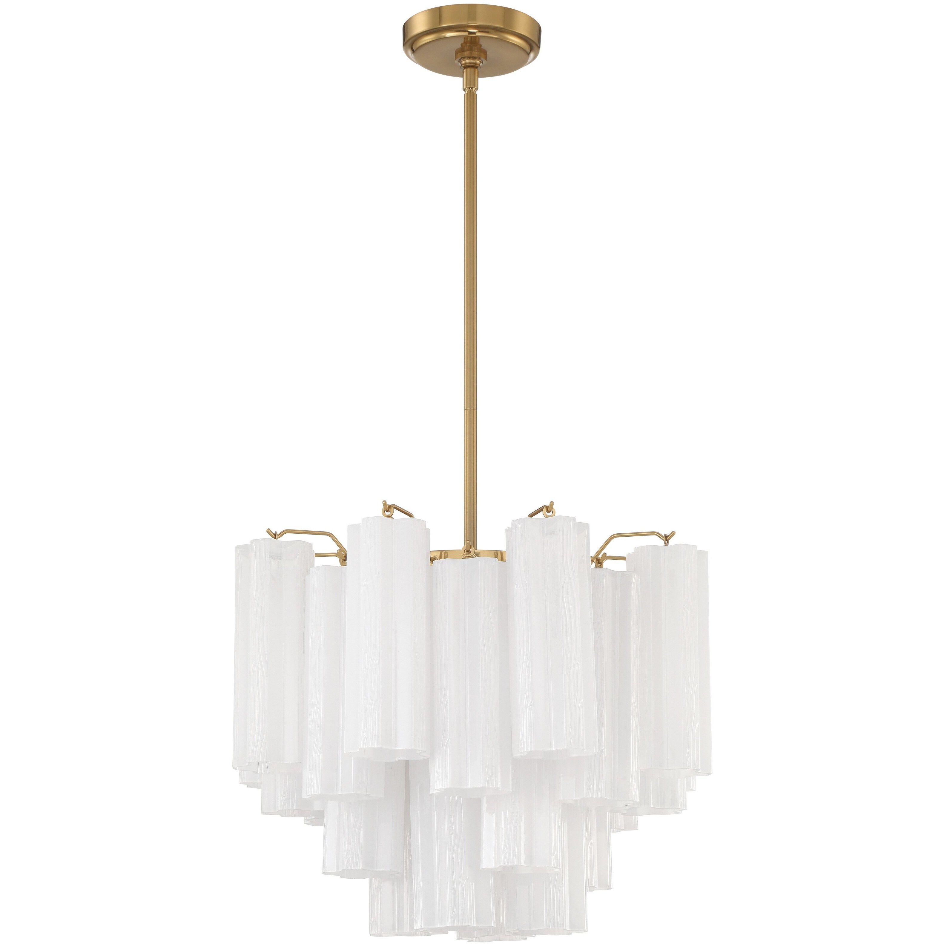 Addis 4 Light 17.75 inch Aged Brass Mini Chandelier Ceiling Light in White