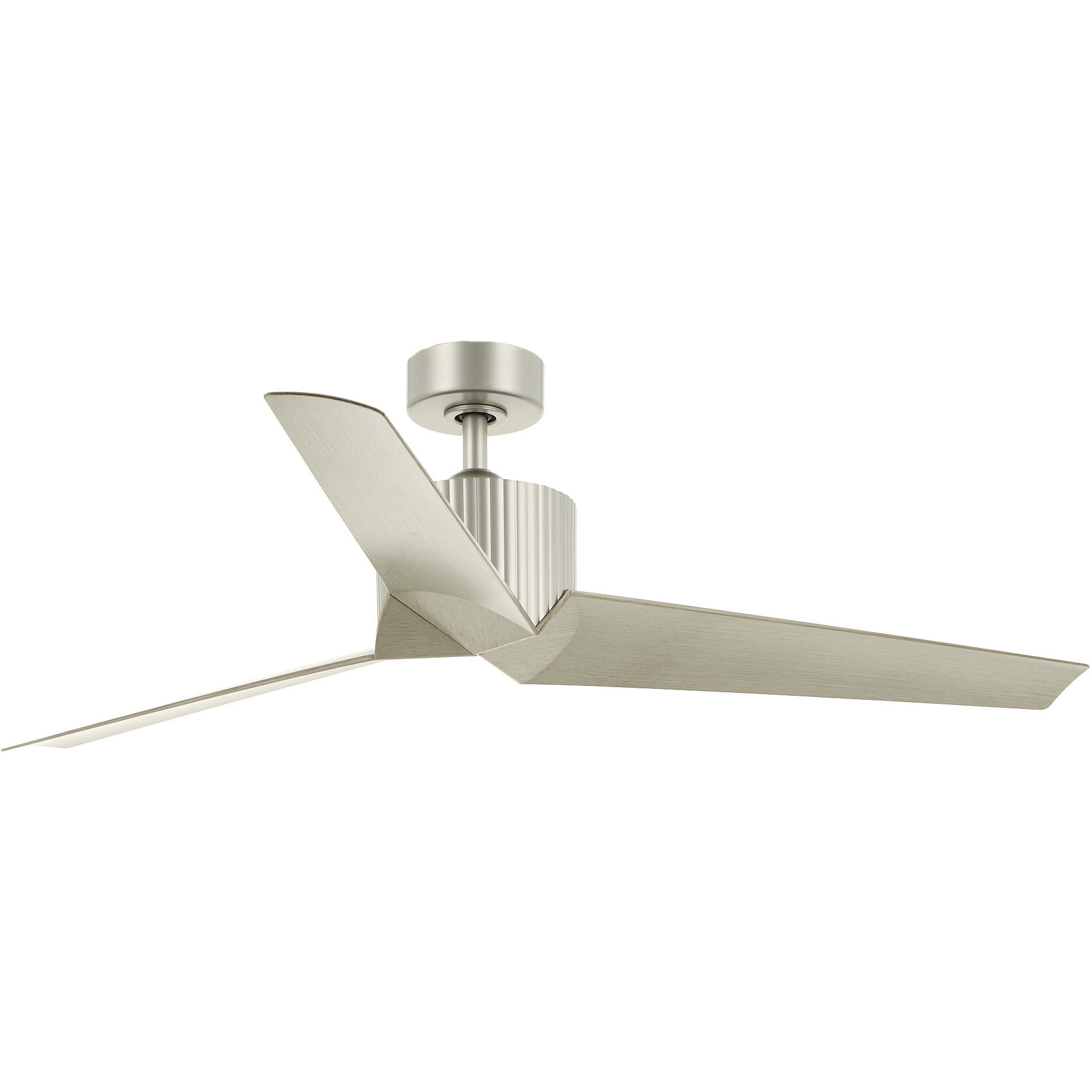 Almere 56 inch Brushed Nickel with Weathered White Walnut Blades Ceiling Fan