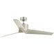 Almere 56 inch Brushed Nickel with Weathered White Walnut Blades Ceiling Fan